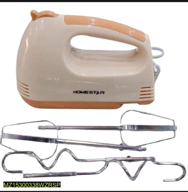 Powerful Electric Hand Mixer with Safety Eject & Stainless Steel Stirring Attachments (Dough Hooks & Beaters)