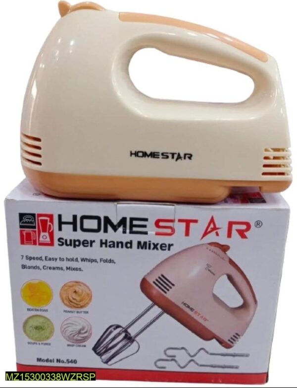 Powerful Electric Hand Mixer with Safety Eject & Stainless Steel Stirring Attachments (Dough Hooks & Beaters)