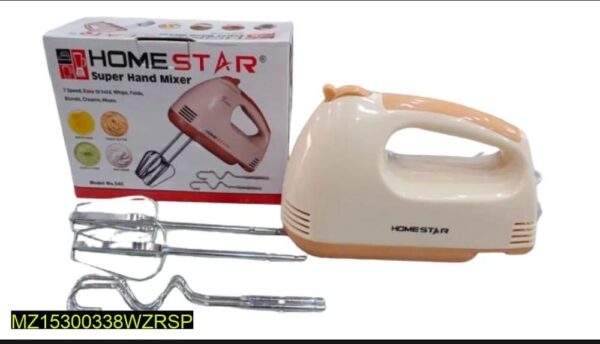 Powerful Electric Hand Mixer with Safety Eject & Stainless Steel Stirring Attachments (Dough Hooks & Beaters)