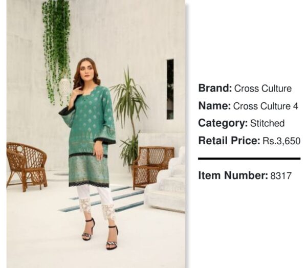 Cross Culture 4 - 1 Piece Stitched V-Neck Scallop Jamawar Kameez