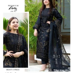 Summer Breeze: Unstitched Lawn Suit with Embroidered Details & Chiffon Dupatta (3 Pcs)